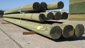 green treated cca poles